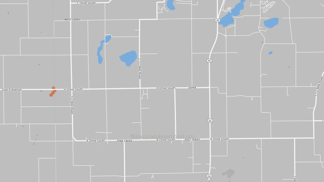 Bike Grade map of East Leroy, MI