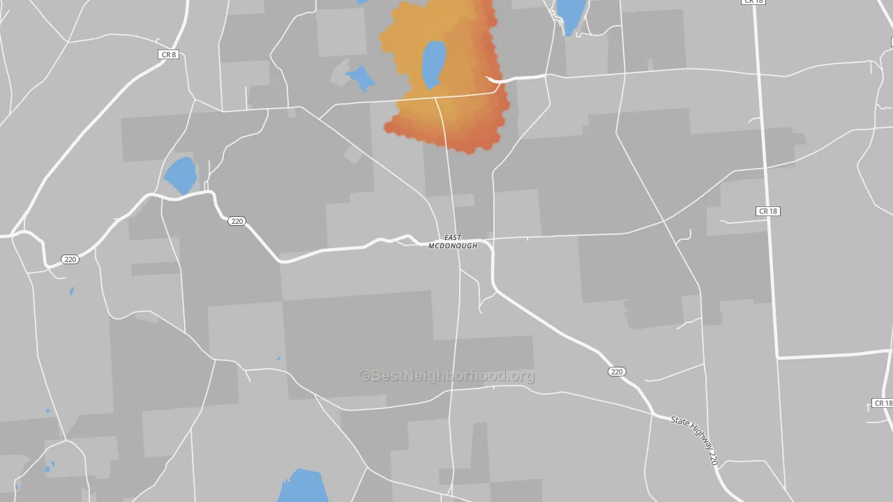 Bike Grade map of East McDonough, NY