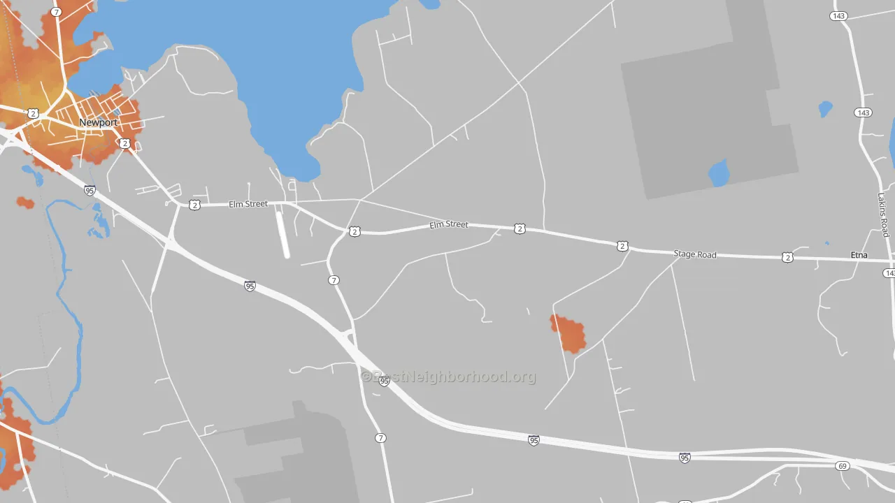 Bike Grade map of East Newport, ME