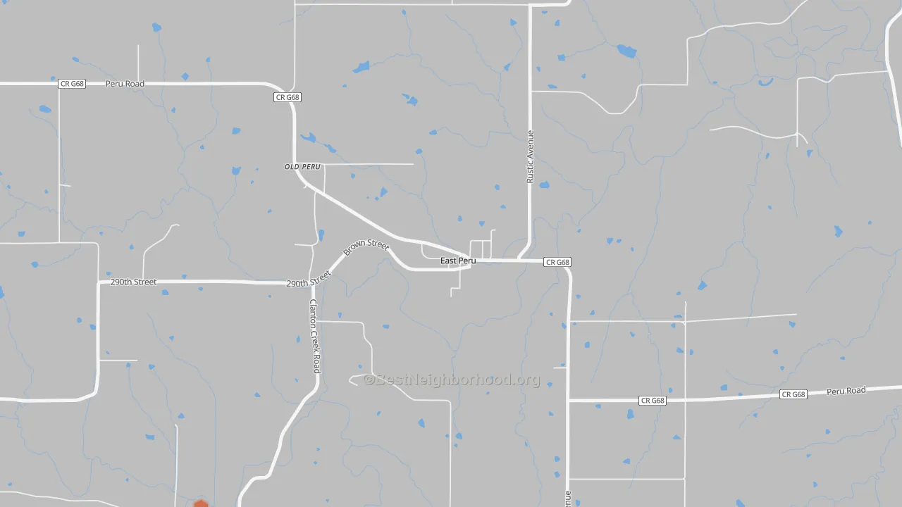 Bike Grade map of East Peru, IA
