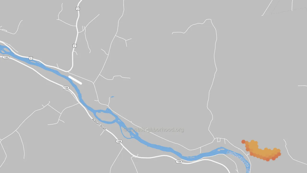 Bike Grade map of East Peru, ME