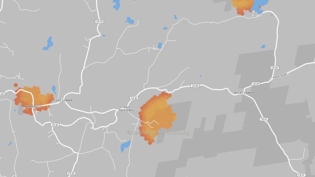 Bike Grade map of East Poestenkill, NY