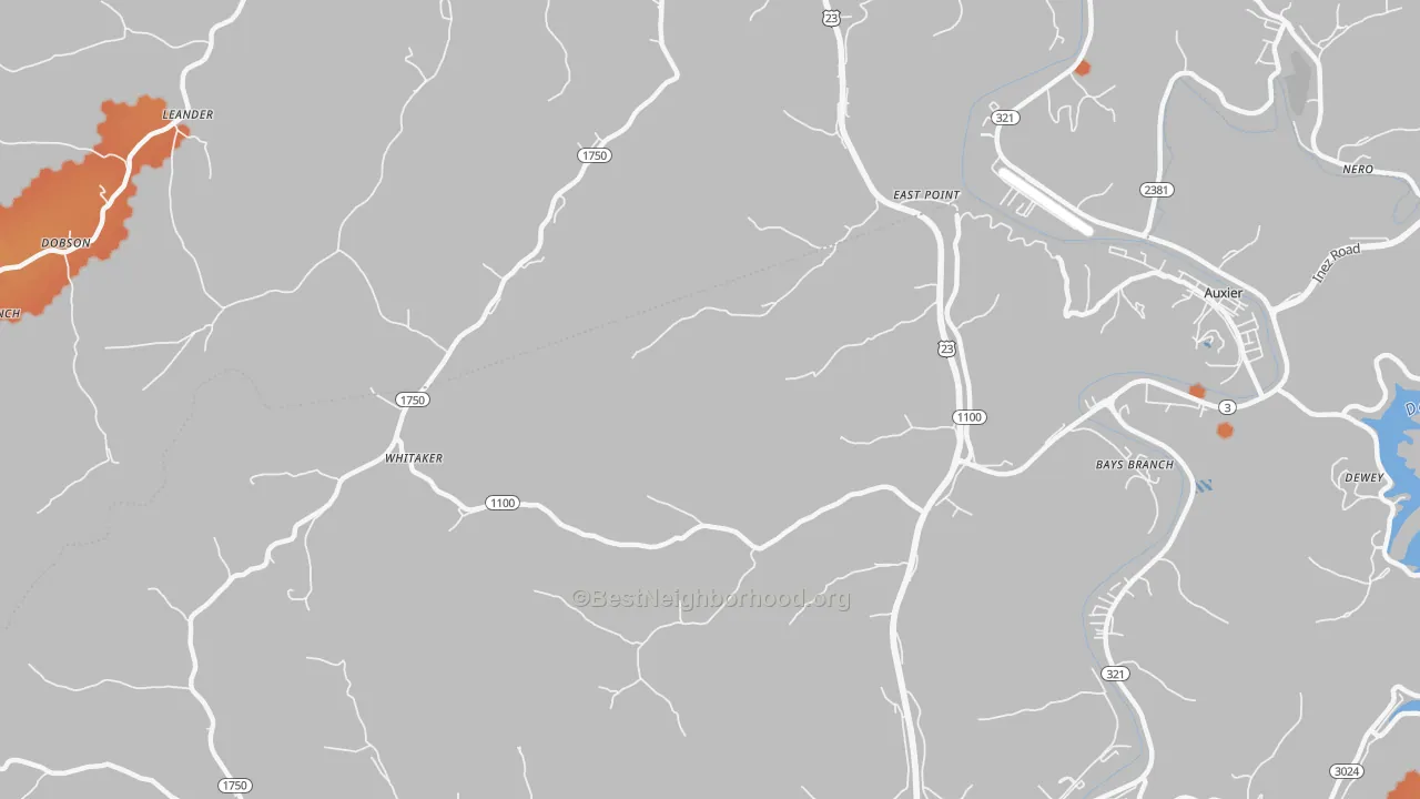 Bike Grade map of East Point, KY