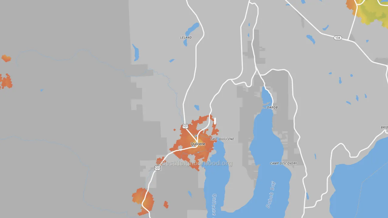 Bike Grade map of East Quilcene, WA
