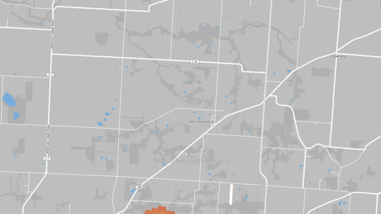 Bike Grade map of East Ringgold, OH