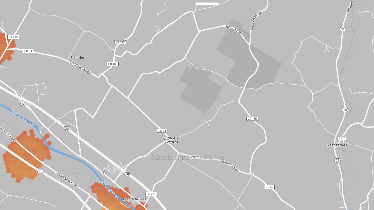 Bike Grade map of East Schuyler, NY