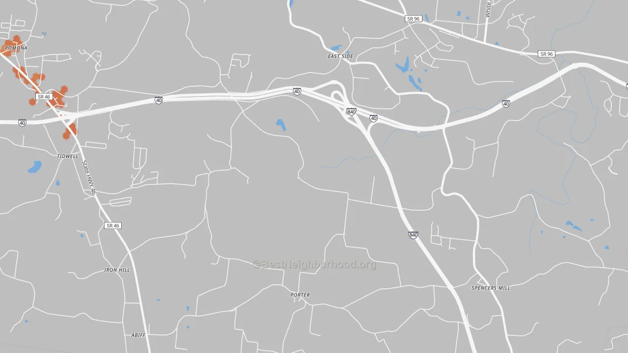 Bike Grade map of East Side, TN