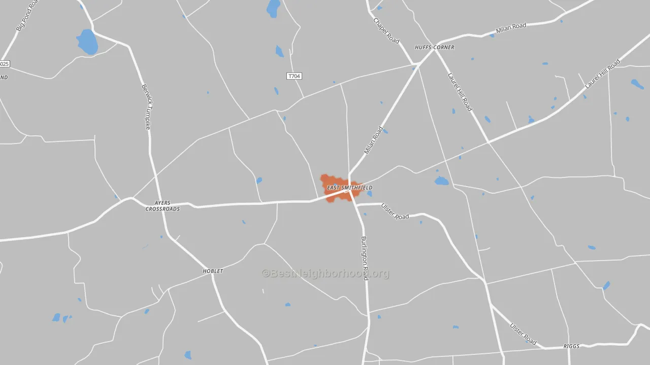 Bike Grade map of East Smithfield, PA
