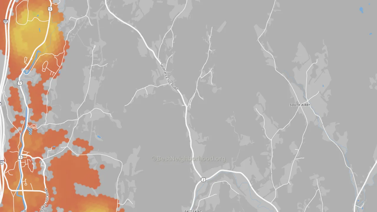 Bike Grade map of East St. Johnsbury, VT