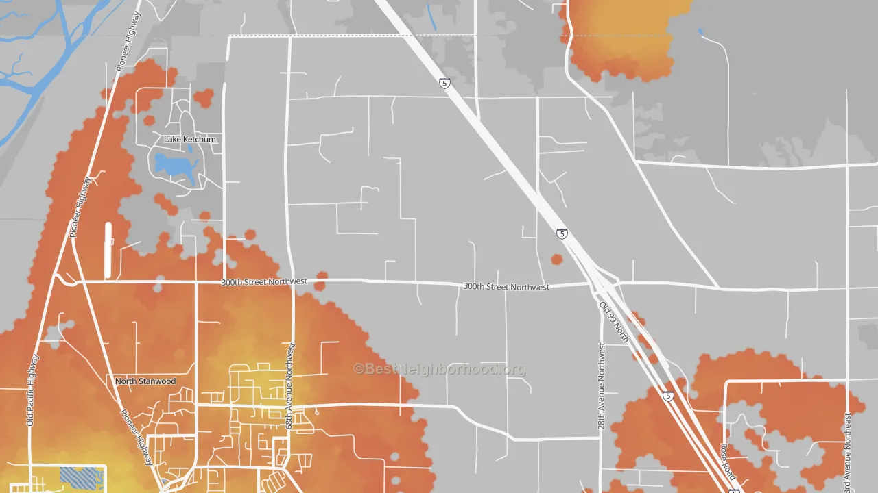 Bike Grade map of East Stanwood, WA