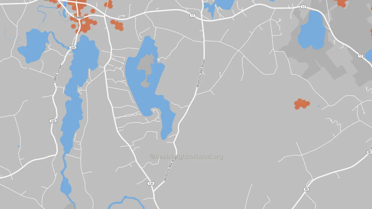 Bike Grade map of East Union, ME