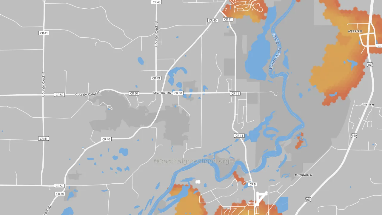 Bike Grade map of East Union, MN