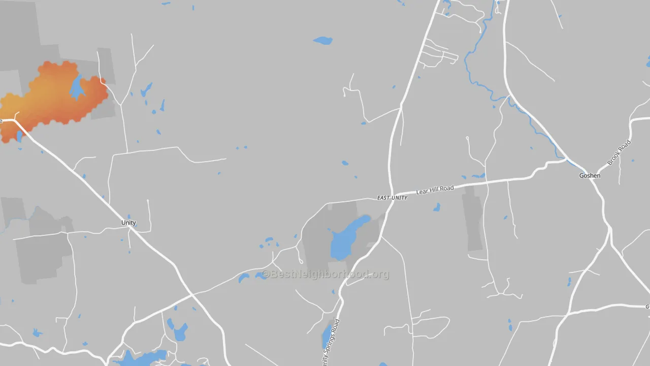 Bike Grade map of East Unity, NH