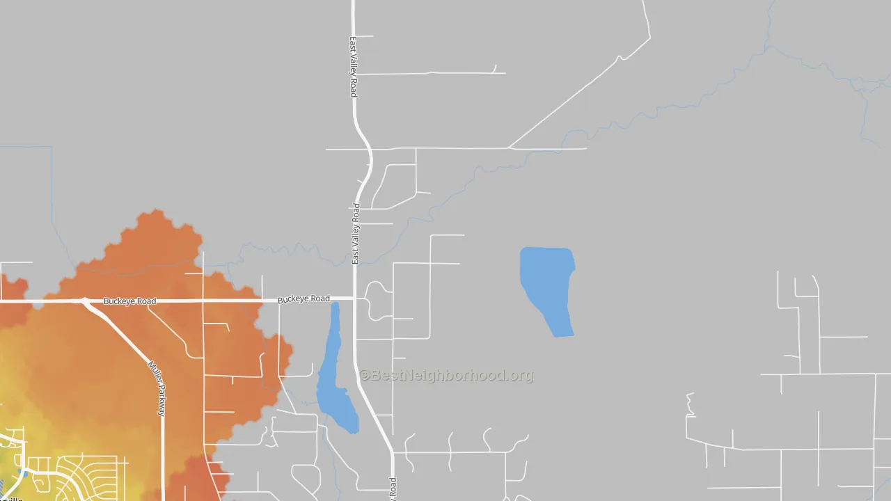 Bike Grade map of East Valley, NV
