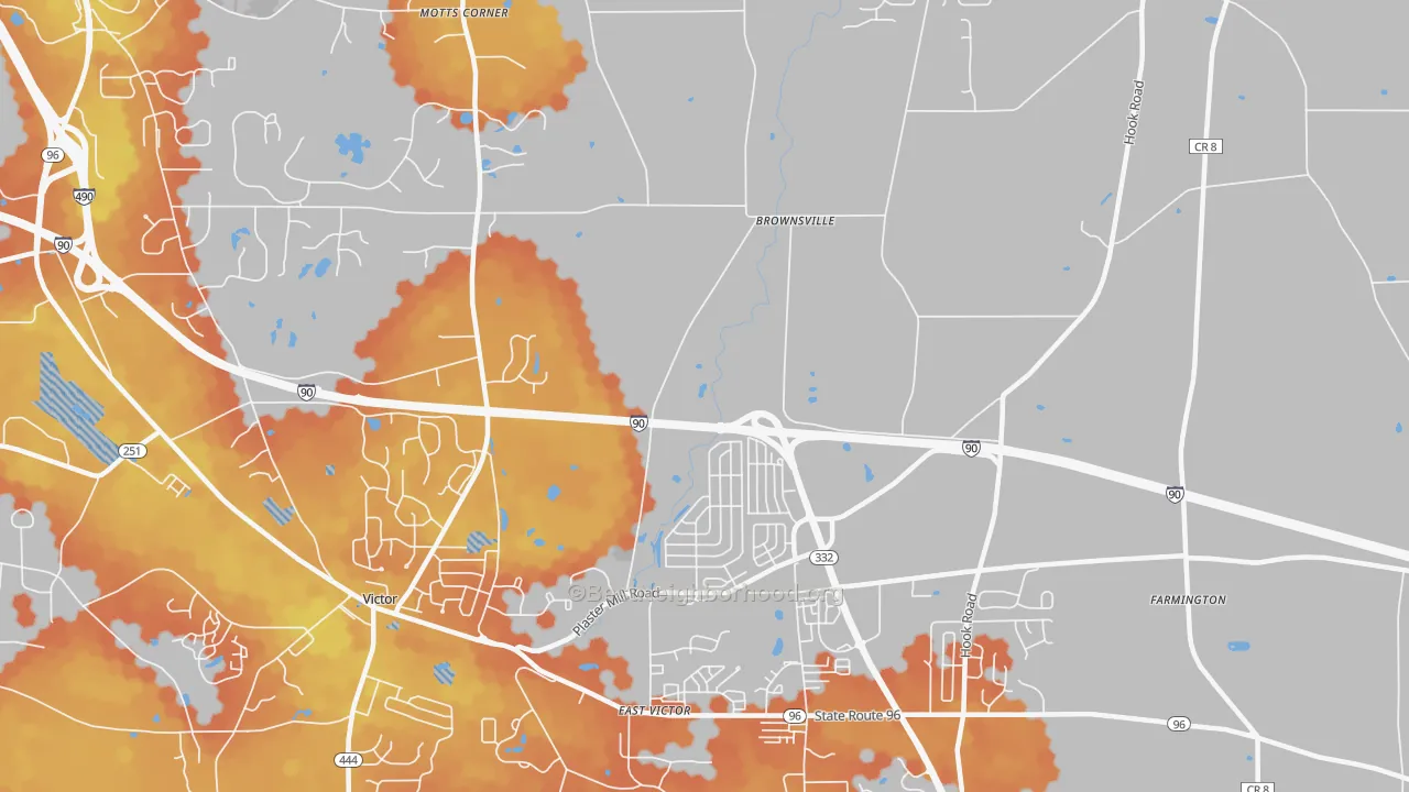 Bike Grade map of East Victor, NY