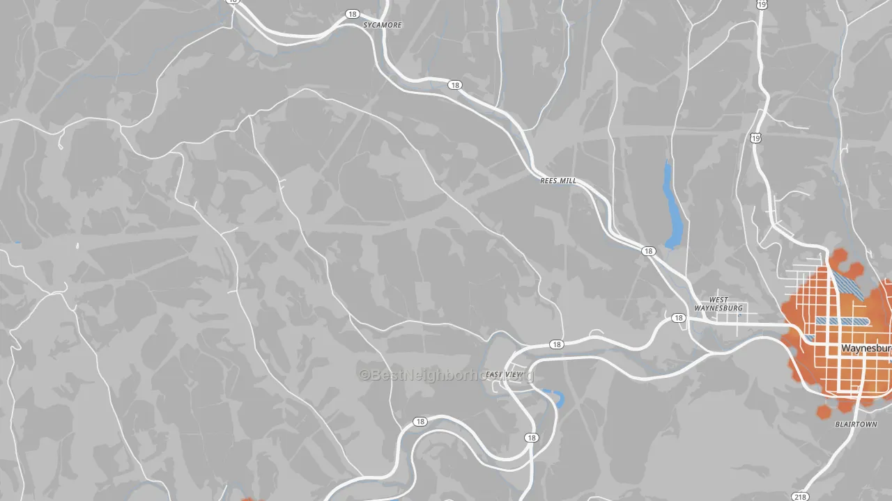 Bike Grade map of East View, PA
