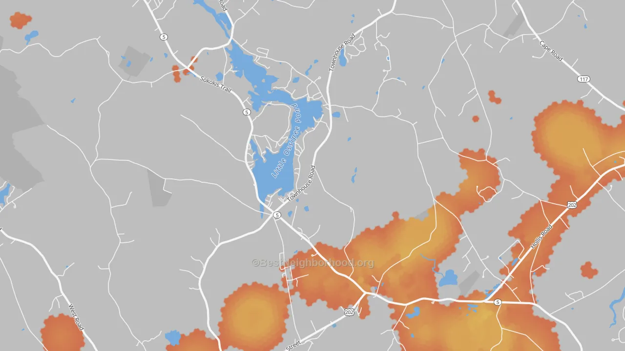 Bike Grade map of East Waterboro, ME