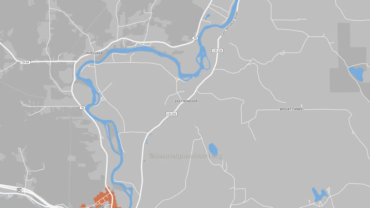 Bike Grade map of East Windsor, NY