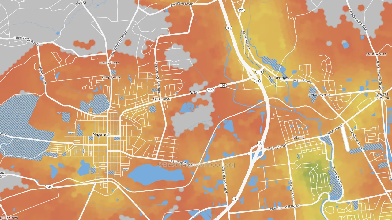 Bike Grade map of Eastlawn Gardens, PA