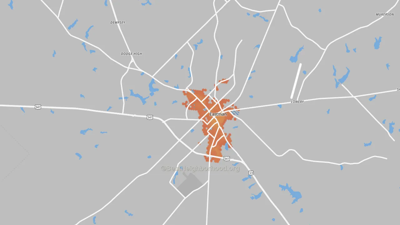 Bike Grade map of Eastman, GA