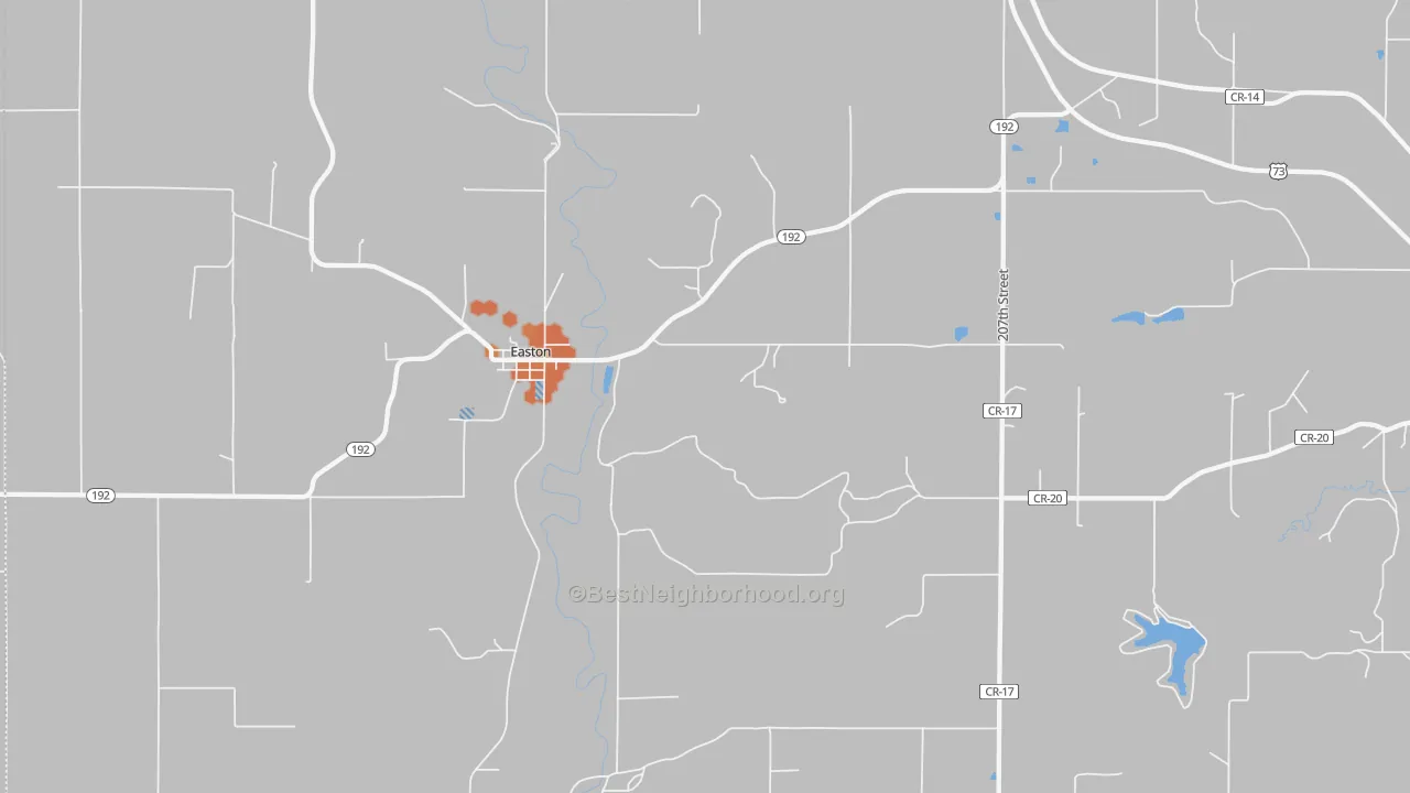 Bike Grade map of Easton, KS