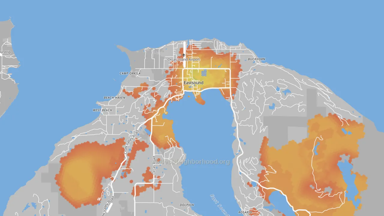 Bike Grade map of Eastsound, WA