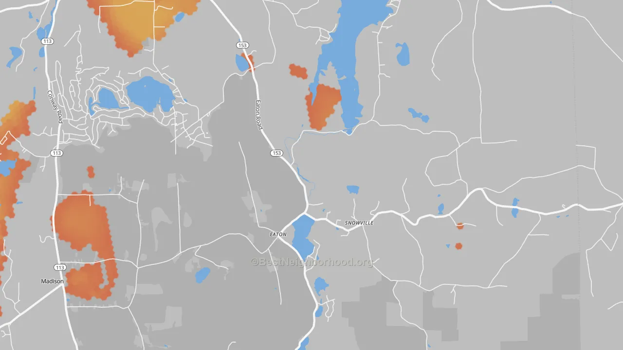 Bike Grade map of Eaton Center, NH