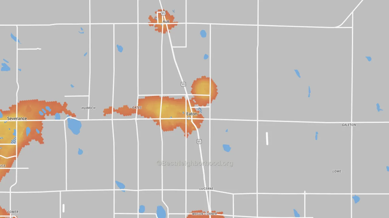 Bike Grade map of Eaton, CO