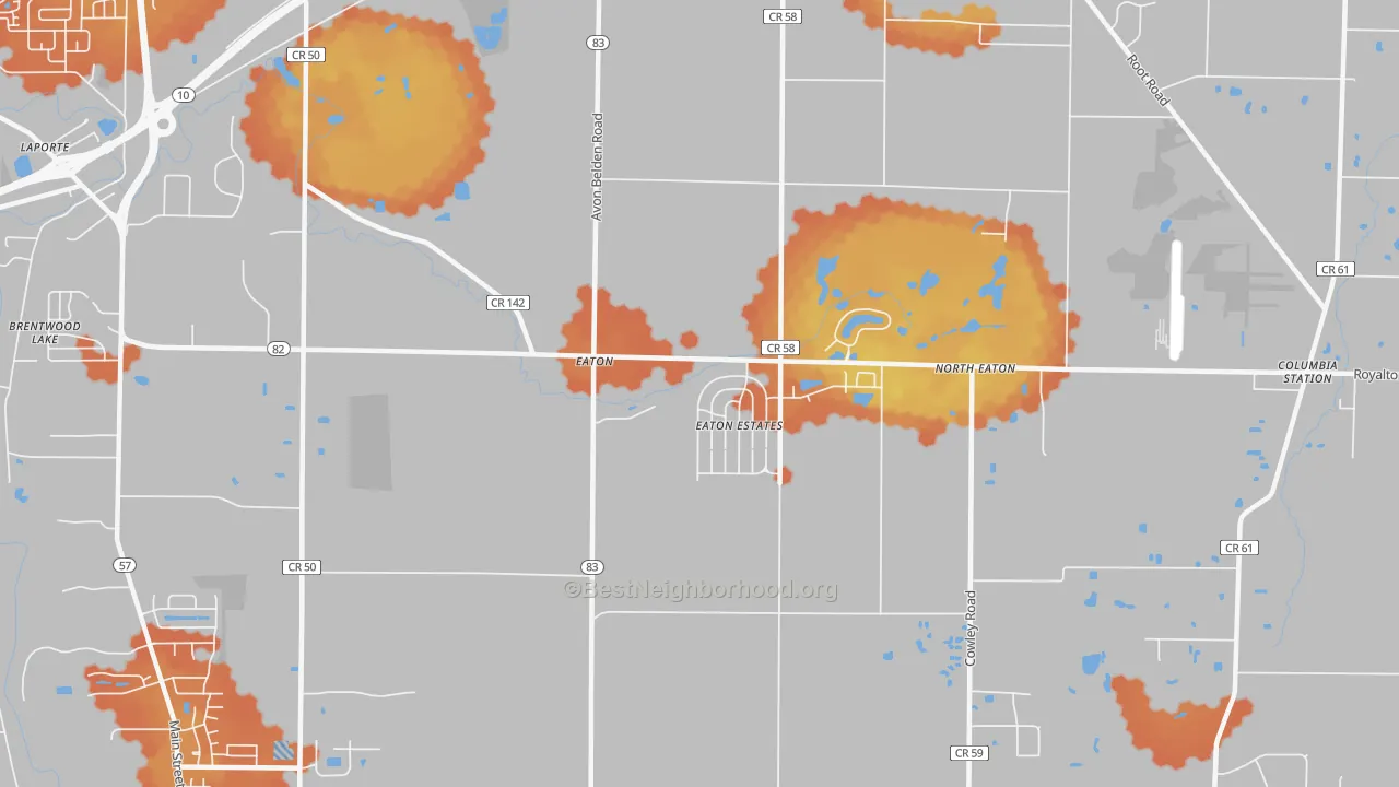 Bike Grade map of Eaton Estates, OH