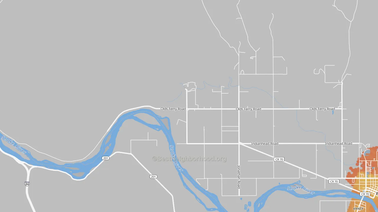Bike Grade map of Eaton, ID