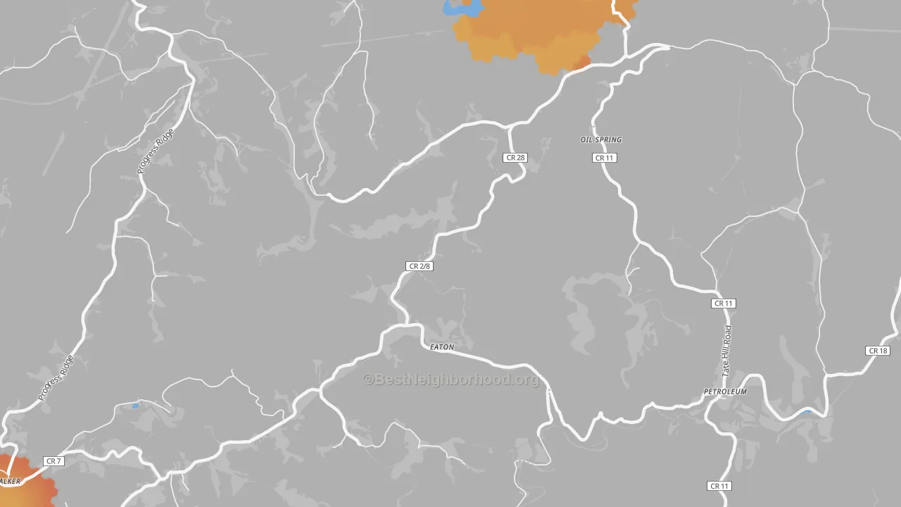 Bike Grade map of Eaton, WV