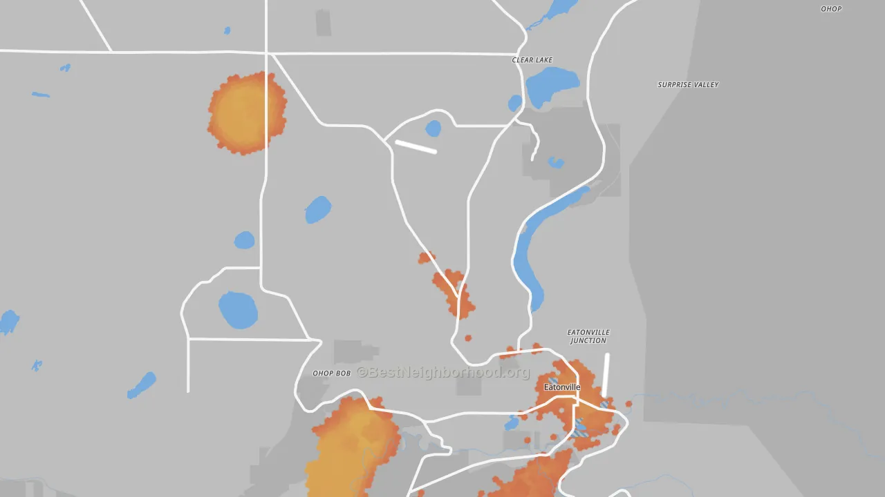 Bike Grade map of Eatonville, WA
