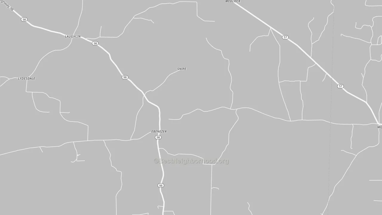 Bike Grade map of Ebenezer, AR