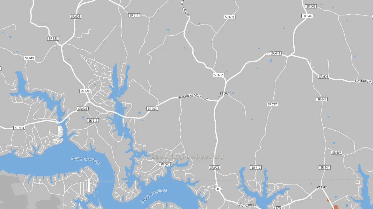 Bike Grade map of Ebony, VA