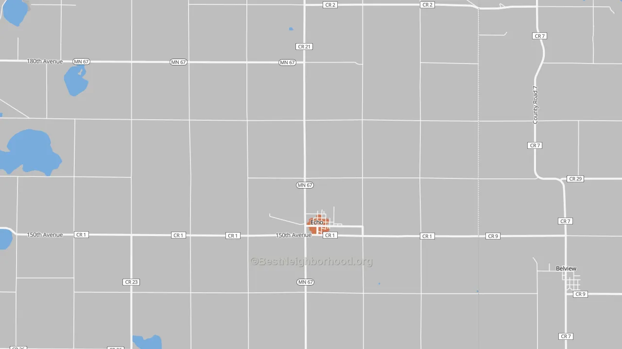 Bike Grade map of Echo, MN