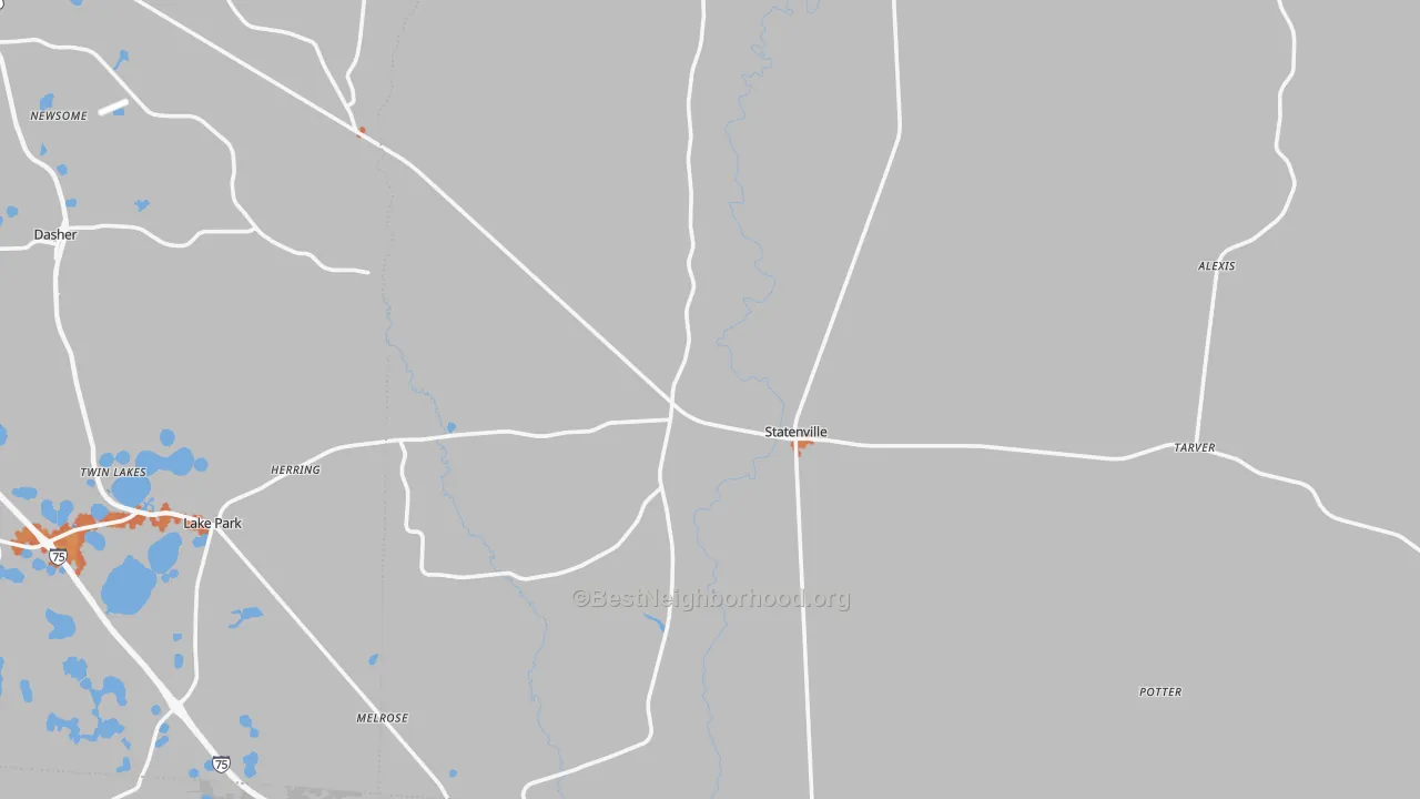 Bike Grade map of Echols County, GA