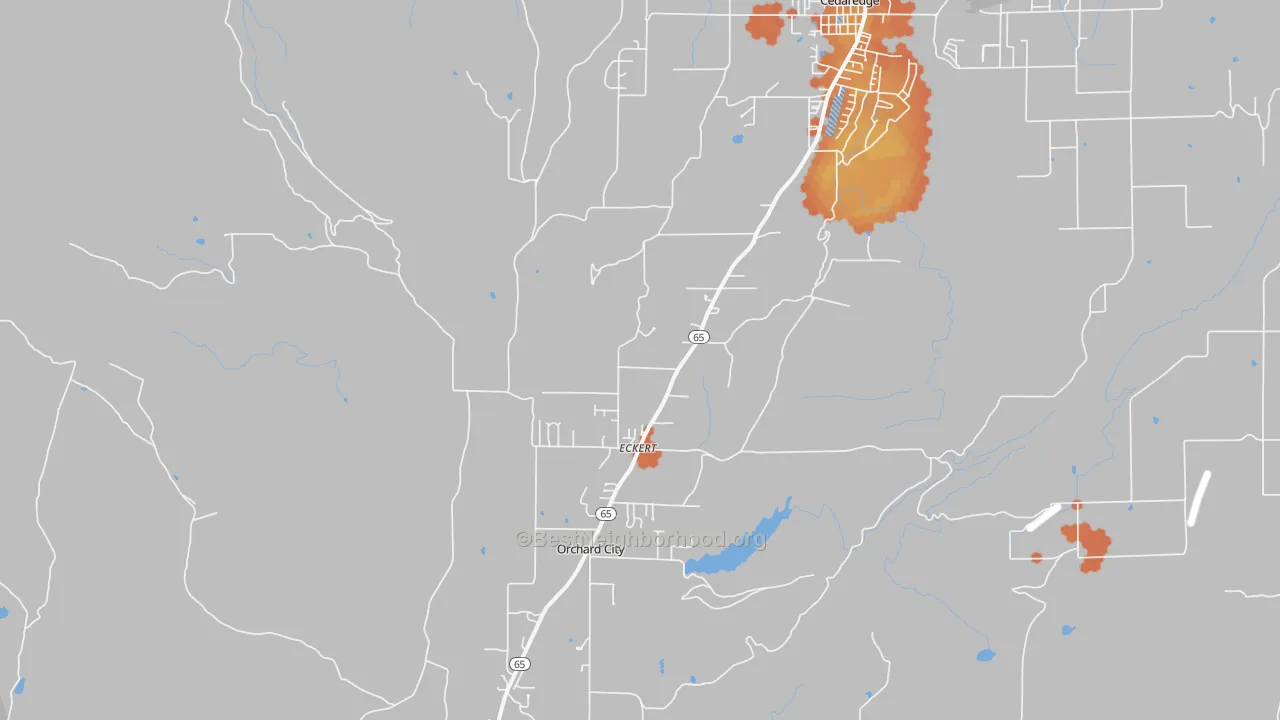 Bike Grade map of Eckert, CO