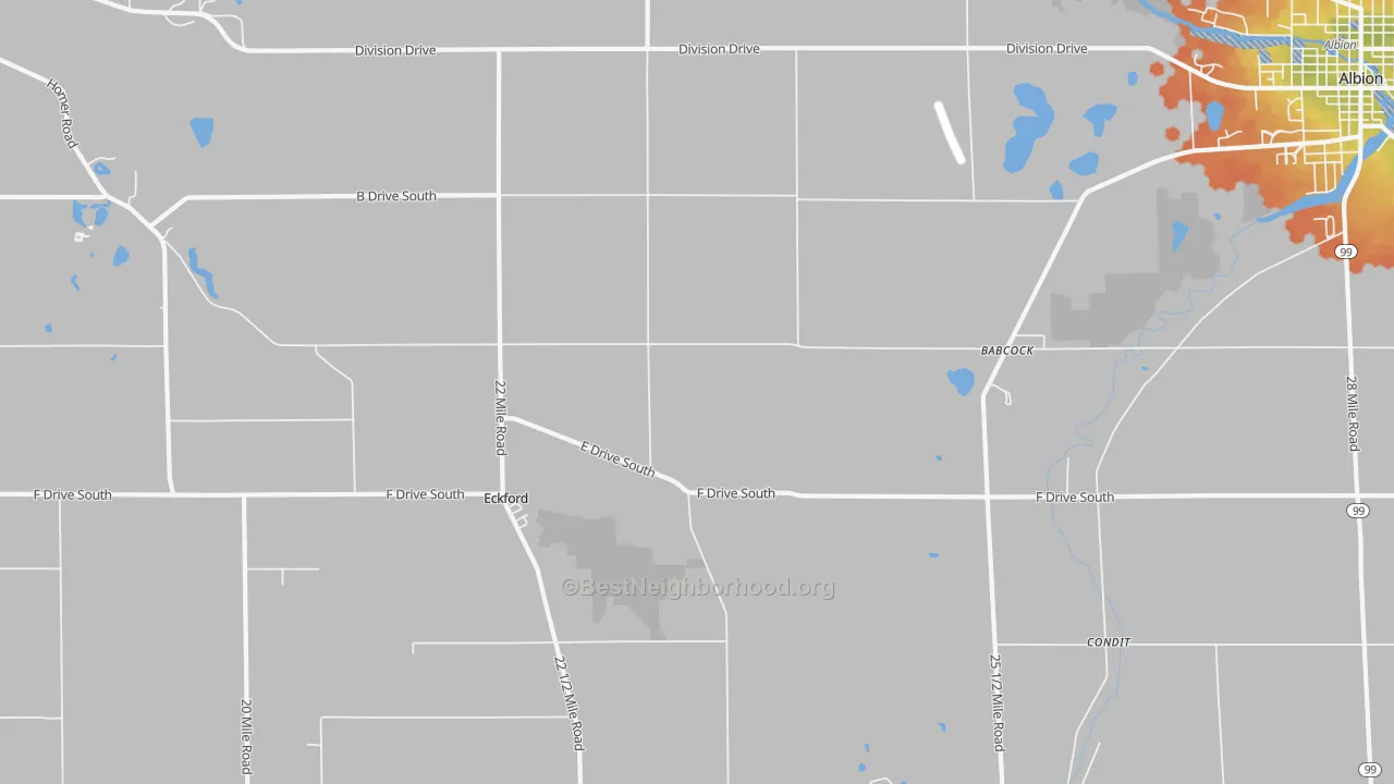 Bike Grade map of Eckford, MI