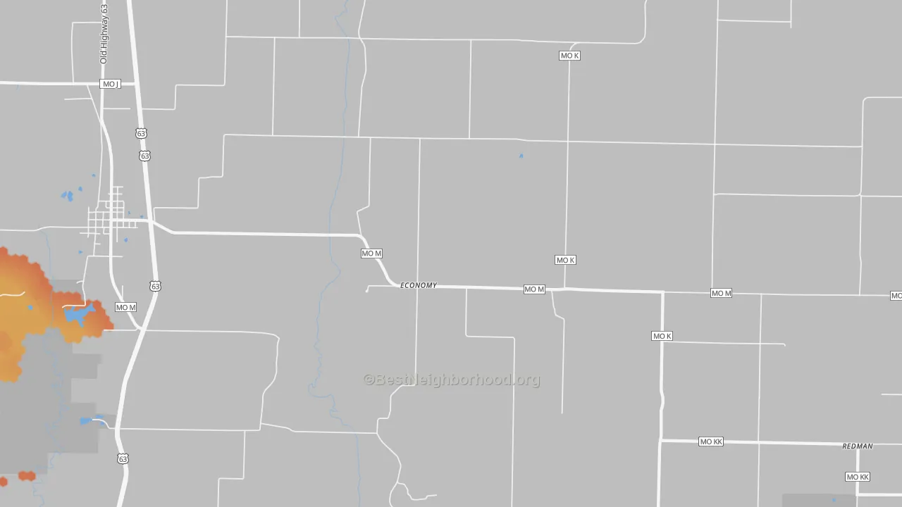 Bike Grade map of Economy, MO