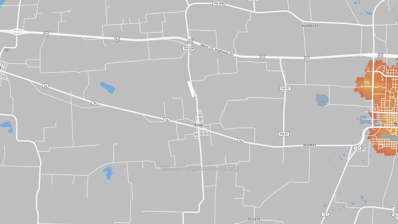 Bike Grade map of Ector, TX