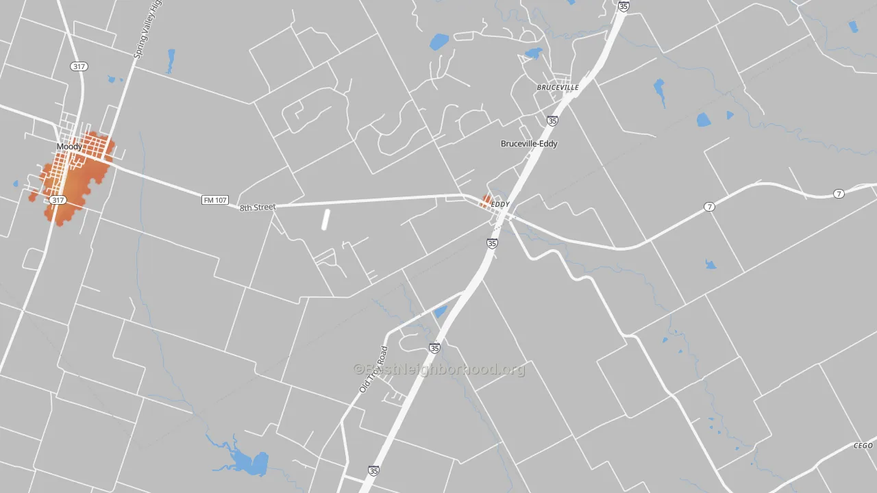 Bike Grade map of Eddy, TX