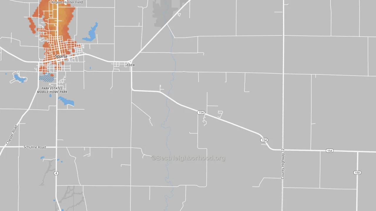 Bike Grade map of Eden, IL
