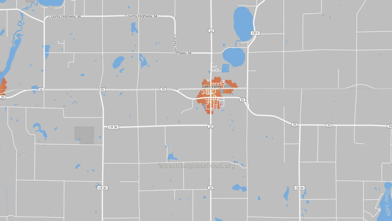 Bike Grade map of Eden Valley, MN