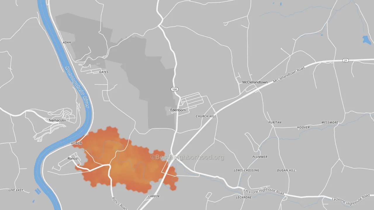 Bike Grade map of Edenborn, PA