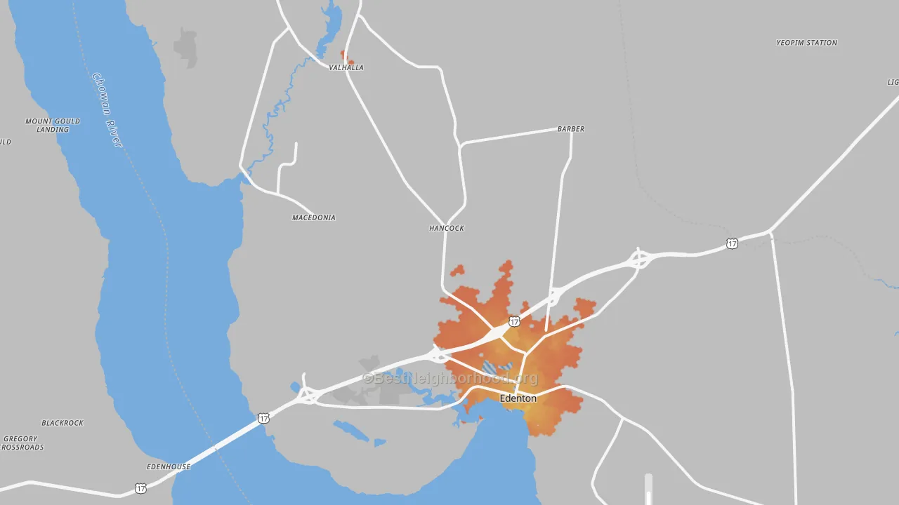 Bike Grade map of Edenton, NC