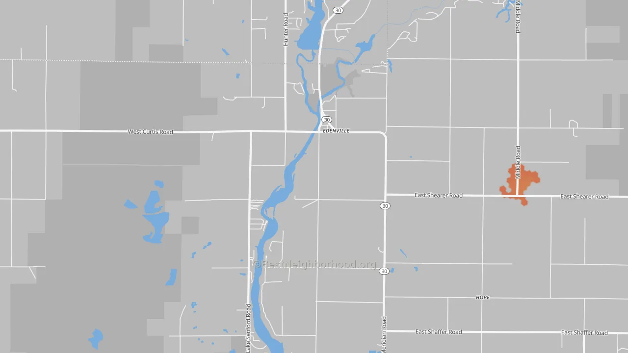 Bike Grade map of Edenville, MI