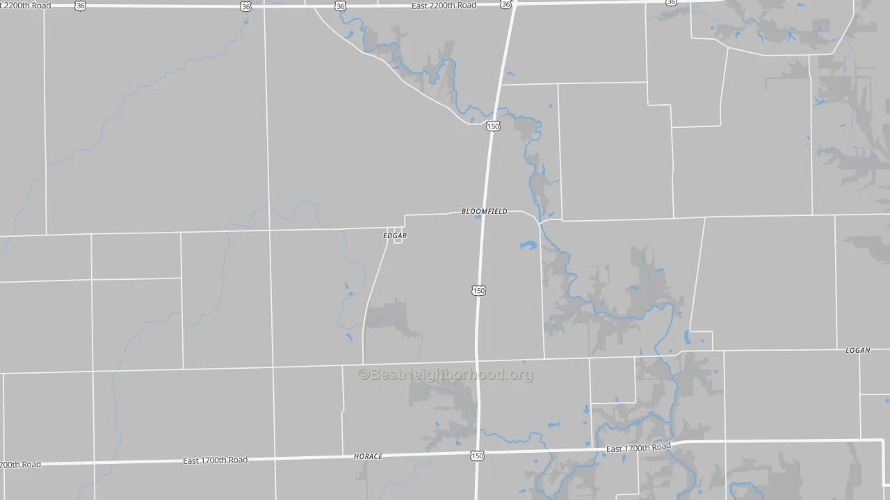 Bike Grade map of Edgar, IL