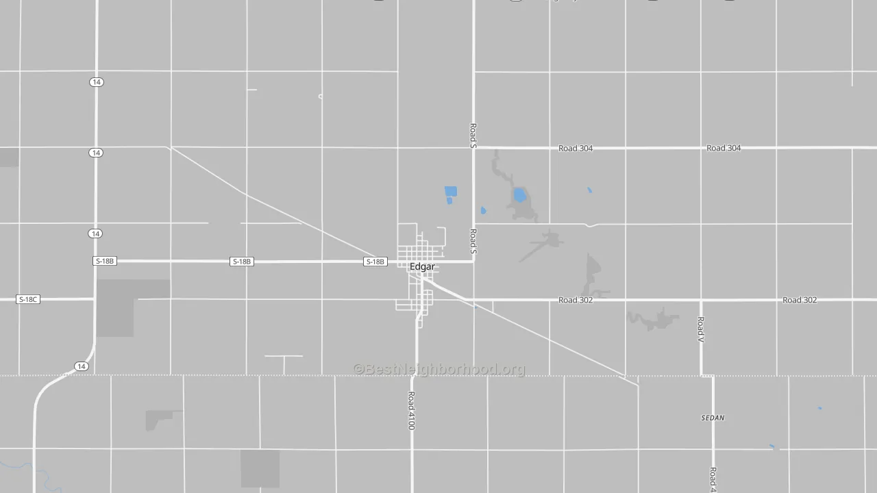 Bike Grade map of Edgar, NE