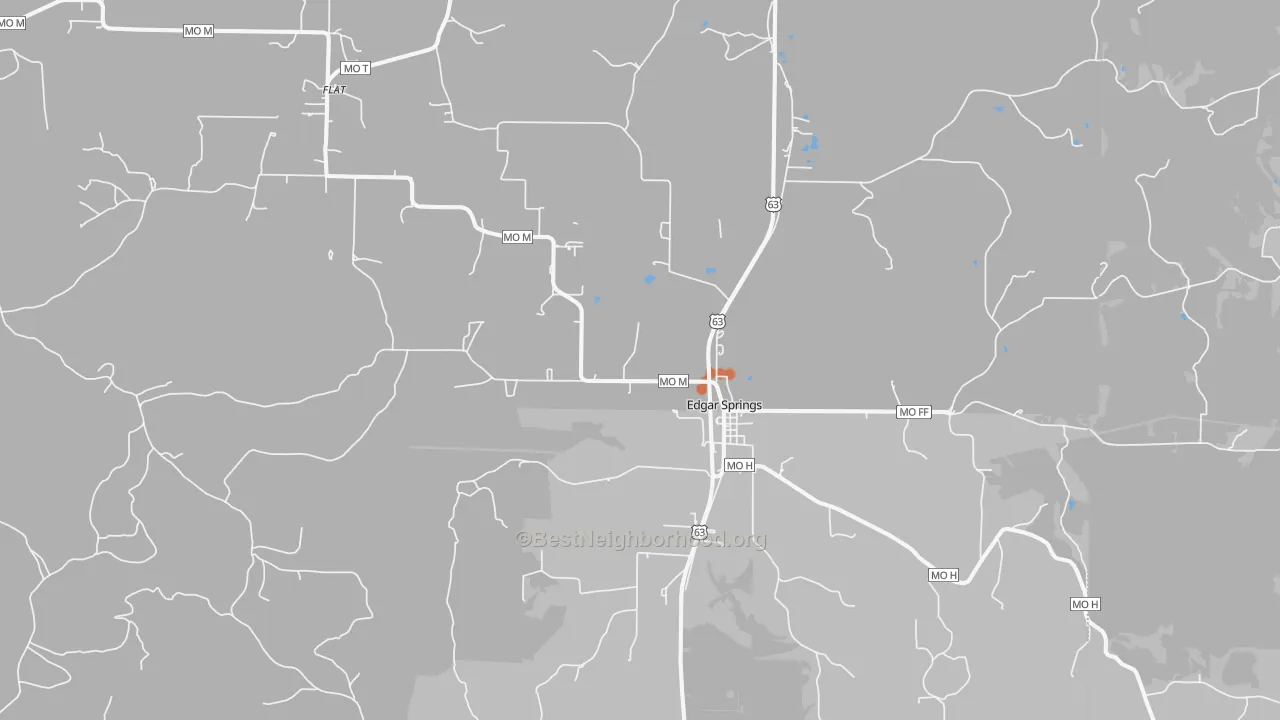 Bike Grade map of Edgar Springs, MO