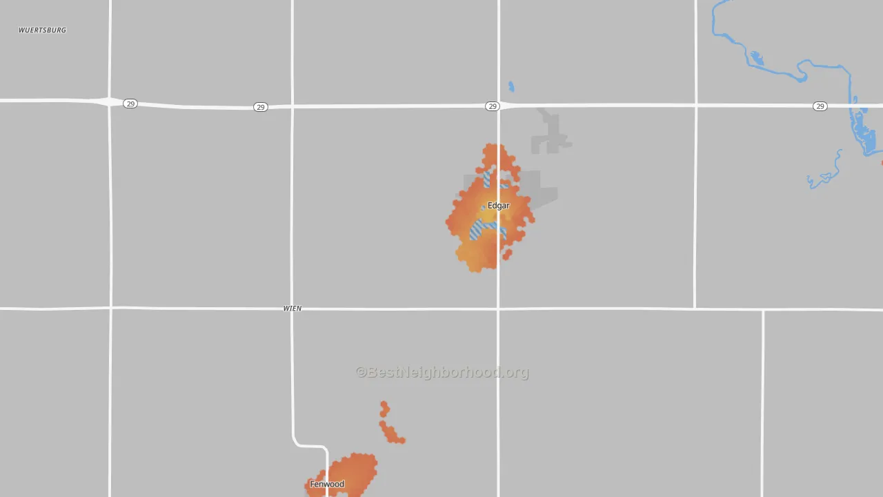 Bike Grade map of Edgar, WI